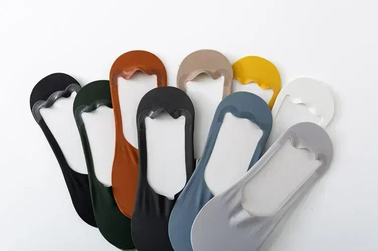 5 Pairs/Lot Men's Socks Breathable Silicone Non-slip Invisible Won't Fall Off Boat Sock Comfortable Breathable Ultra-thin Sox