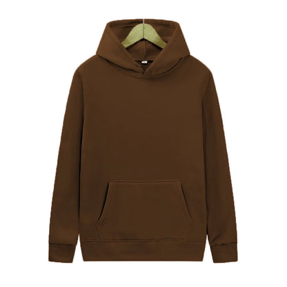 2025 Men's Solid Color Hooded Sweaters Men's Warm Wool Sweater Fashionable Street Clothing Loose  Breathable Jersey Brand Hooded