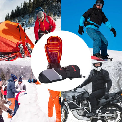 Heated Gloves For Winter 7.4V Rechargeable Battery Powered Electric Heating Hand Warmer Skiing Glove For Fishing Skiing Cycling