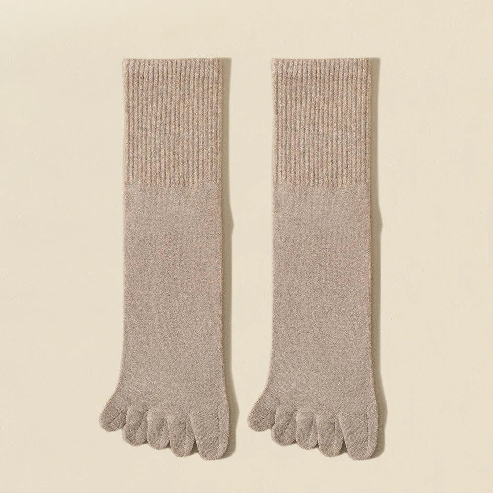 Wool Warm Five-finger Socks Comfortable Business Men's Toe Socks Sports Breathable Sweat Deodorant Solid Color Sock Male