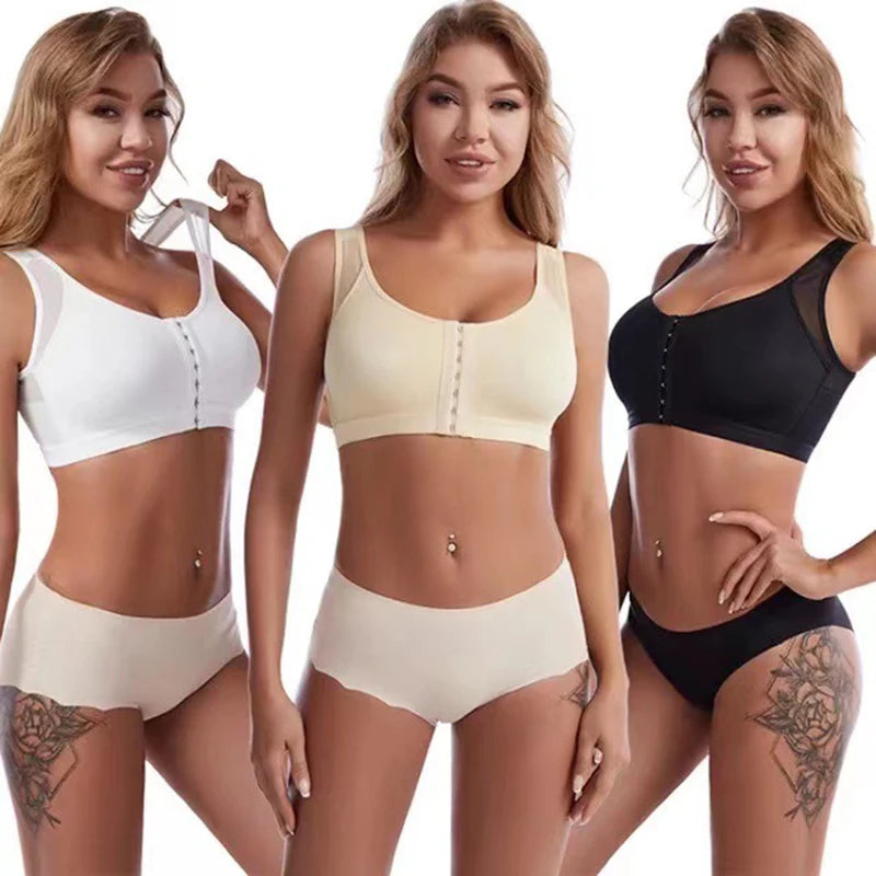 Large Size Front Closure Bra Wire Free Vest Brassiere Intimates Women's Push Up Bralette Underwear Female Unlined Bras Lingerie