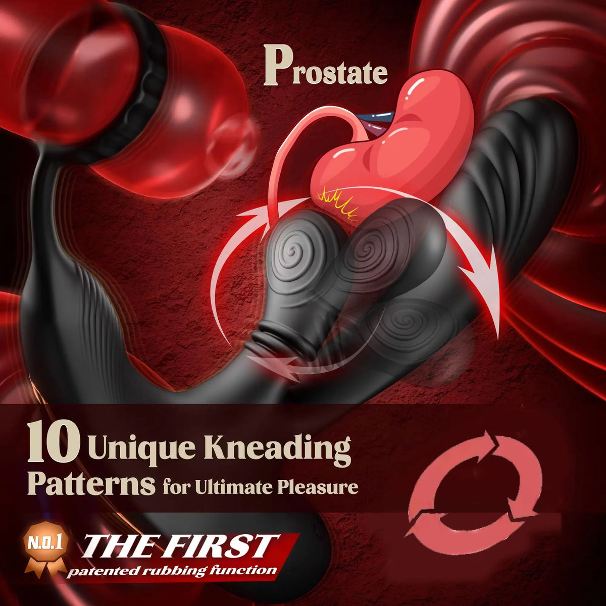 360° Circular Kneading Anal Vibrator Male Prostate Massager with Cock Ring 3 in 1 L-Shaped Vibrators Adult Anal Sex Toy for Gay