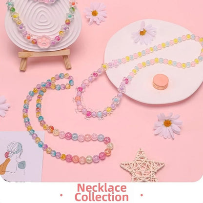24 Grid DIY Handmade Beaded Kit Toy Creative Colorful Beads Bracelet Making Kit Kawaii Candy Color Beads Toys for Children Girl