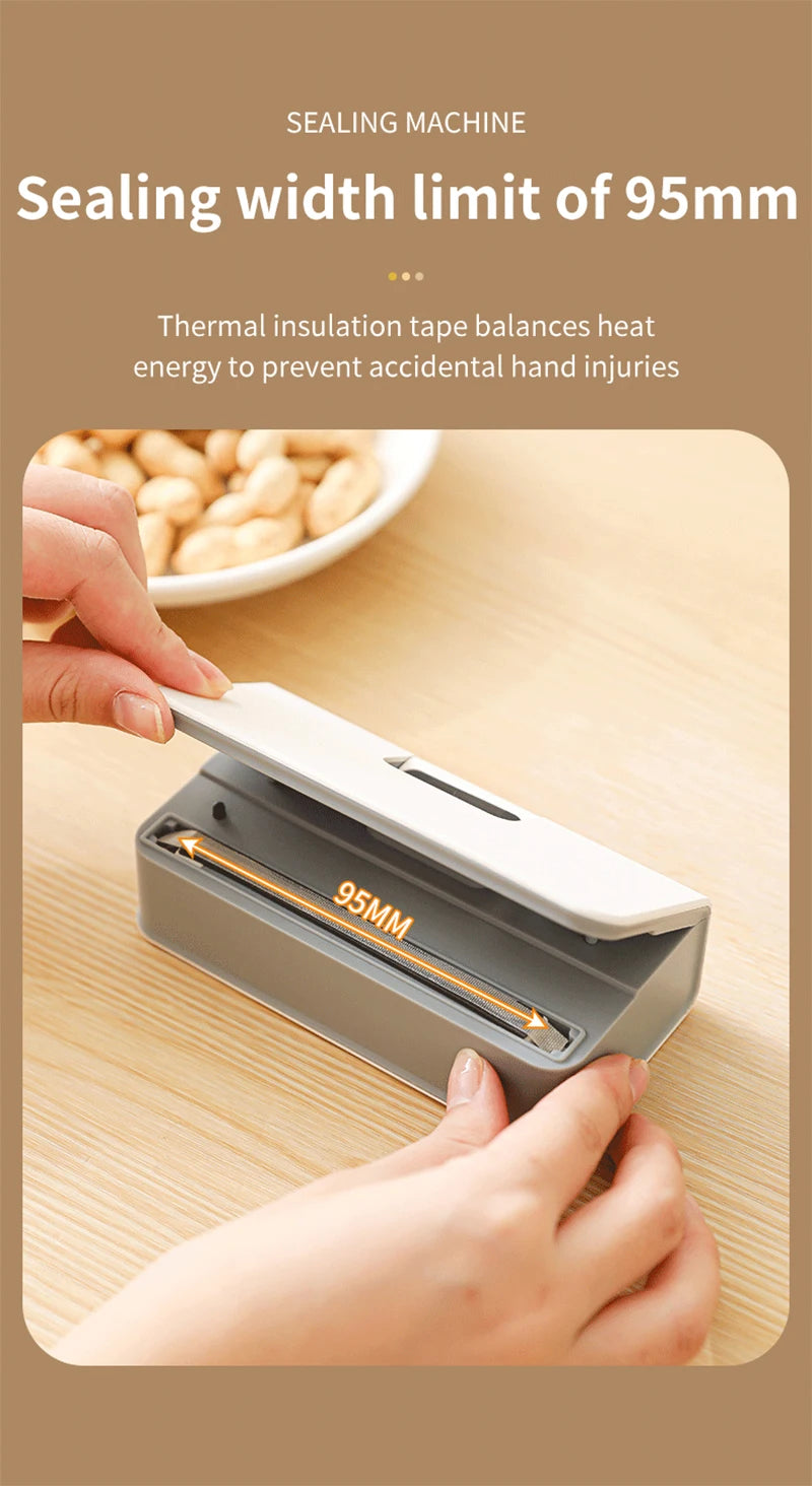 Mini Heat Bag Sealing Machine Plastic Bag Sealer Handheld Thermal Plastic Food Bag Sealing Portable Food Packaging Heat Sealer