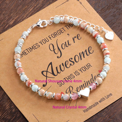 VENTFILLE 925 Sterling Silver Line Extremely Fine Bracelet for Women Love Haert Bead Korean Ins Sweet Jewelry Gift Dropshipping