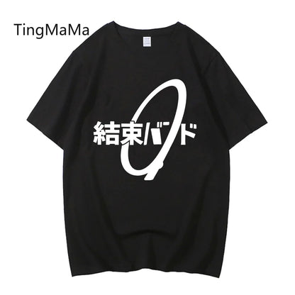 Unisex Anime Cos BOCCHI THE ROCK Hitori Gotoh Ljichi Nijika Cotton Casual Short Sleeve Tees High Quality Streetwear