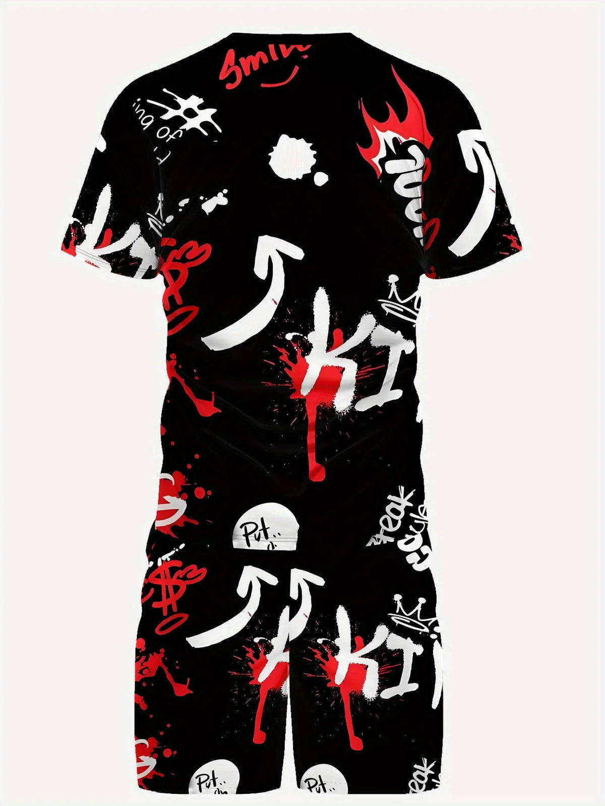 The 2025 summer new men's set features street casual fashion sportiness softness breathability and 3D printing