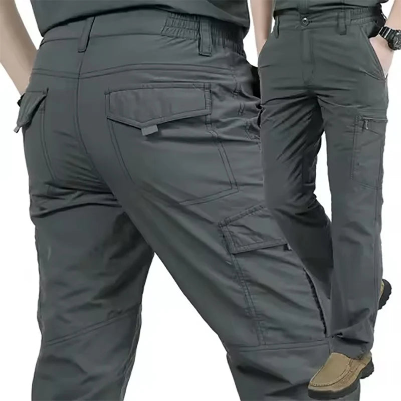 Summer Men's Quick Drying Pants Sports Outdoor Mountaineering Waterproof Large Size Multi Pocket Workwear Trousers