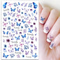 Black and White Love Flowers Line Art 3D Stickers Nail Decals Nail Art Accessories Butterfly Rose Nail Stickers Nail Sliders