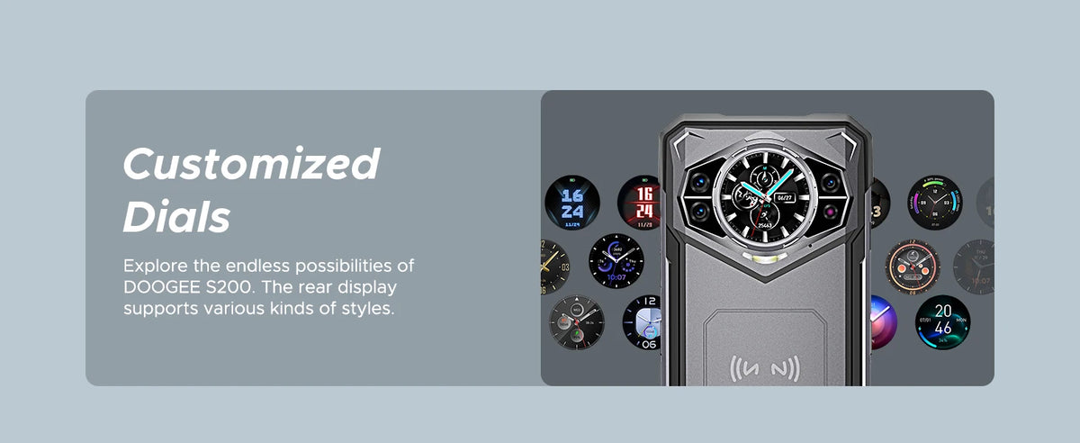 Global Version DOOGEE S200 5G Rugged Phone 6.72" 120Hz Display 12GB 256GB 100MP AI Main Camera 10100mAh Battery NFC Smartphone