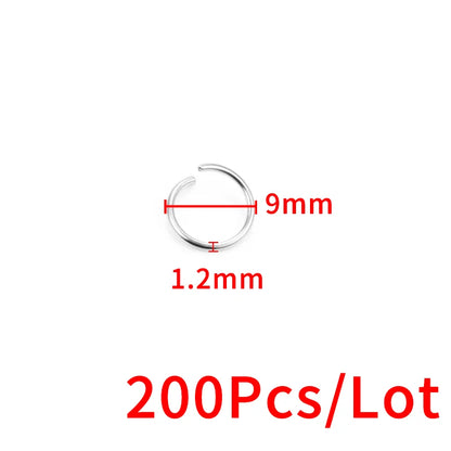 1.2mmThickness Open Jump Rings Width 6mm~12mm Stainless Steel Jewerly Making Supplies Accessorie DIY Necklace Connector Findings