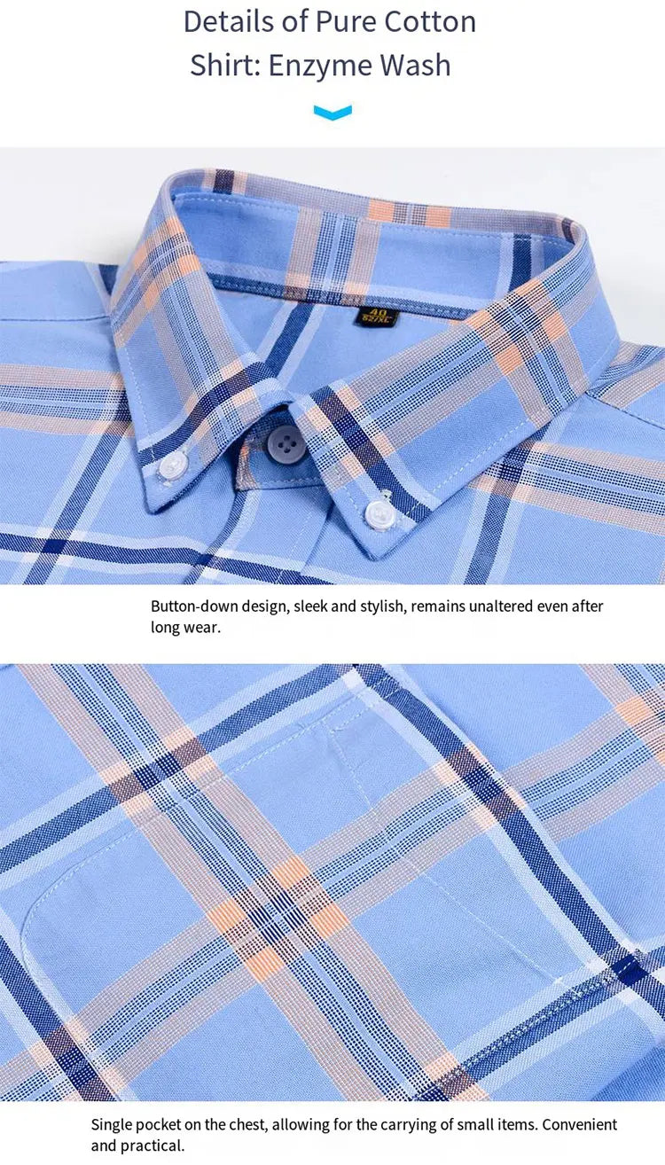 The new 10XL and 11XL oversized Oxford fabric men's shirt is 100% pure cotton, fashionable, casual and business without ironing