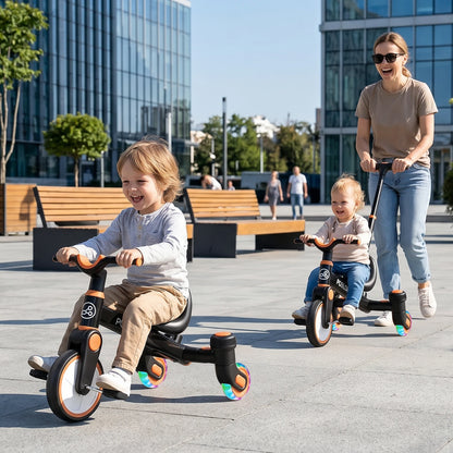 3-IN-1 Toddler Tricycle For 1.5-5 Years Old Drift Trike With 360° Spin Light Up Wheels Adjustable Seat Strong Frame Easy Assembly 3 Ride Modes Toddler Bike For Boys And Girls Indoor Outdoor Use White Pink Black Red