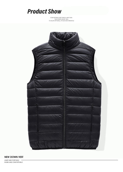 Men's Sleeveless Puffer Jacket 2023 New Autumn Spring Lightweight Water-Resistant Packable Men Down Vest Coat