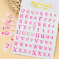 3D Glittery Gothic Letter Design Nail Art Stickers Uppercase Alphabet Letters Artistic Designs DIY Nail Art Decals Decoration #1