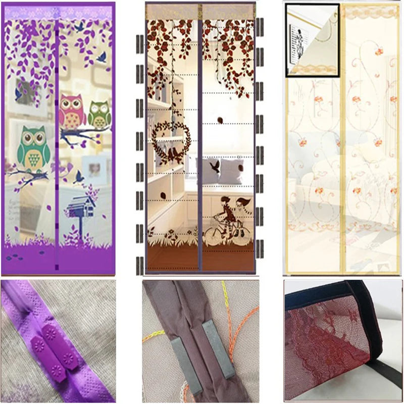 Mesh Door Curtain Magnetic Curtains Hands-free Anti Mosquito Insect Fly Bug Curtain Net Automatic Closing Window Screen Kitchen