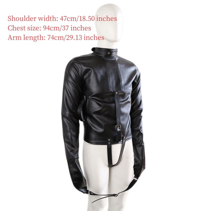 PU Leather Straitjacket BDSM Bondage Body Harness Adult Game Straight Jacket Halloween Armbinder Sex Toys For Women Men