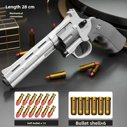 Continuous Firing ZP5 357 Revolver Launcher Pistol Soft Dart Bullet Toy Gun for Kids Adults CS Outdoor Battle Game Play