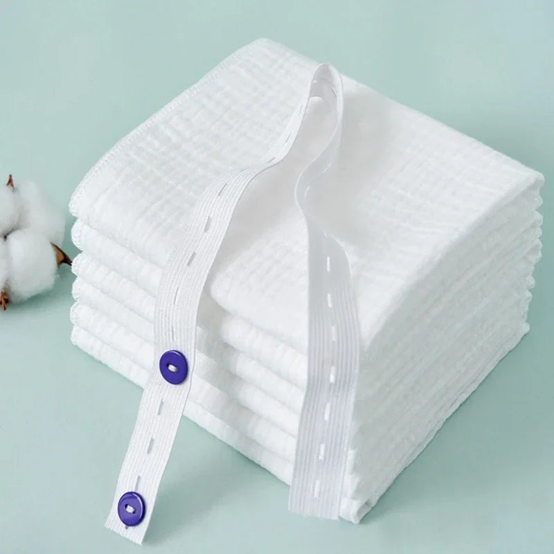 8pc Cotton Baby Gauze Diapers for Newborn Babies Nappy Changing Washable Reusable Double Layer Soft Baby Towel Burp Cloth