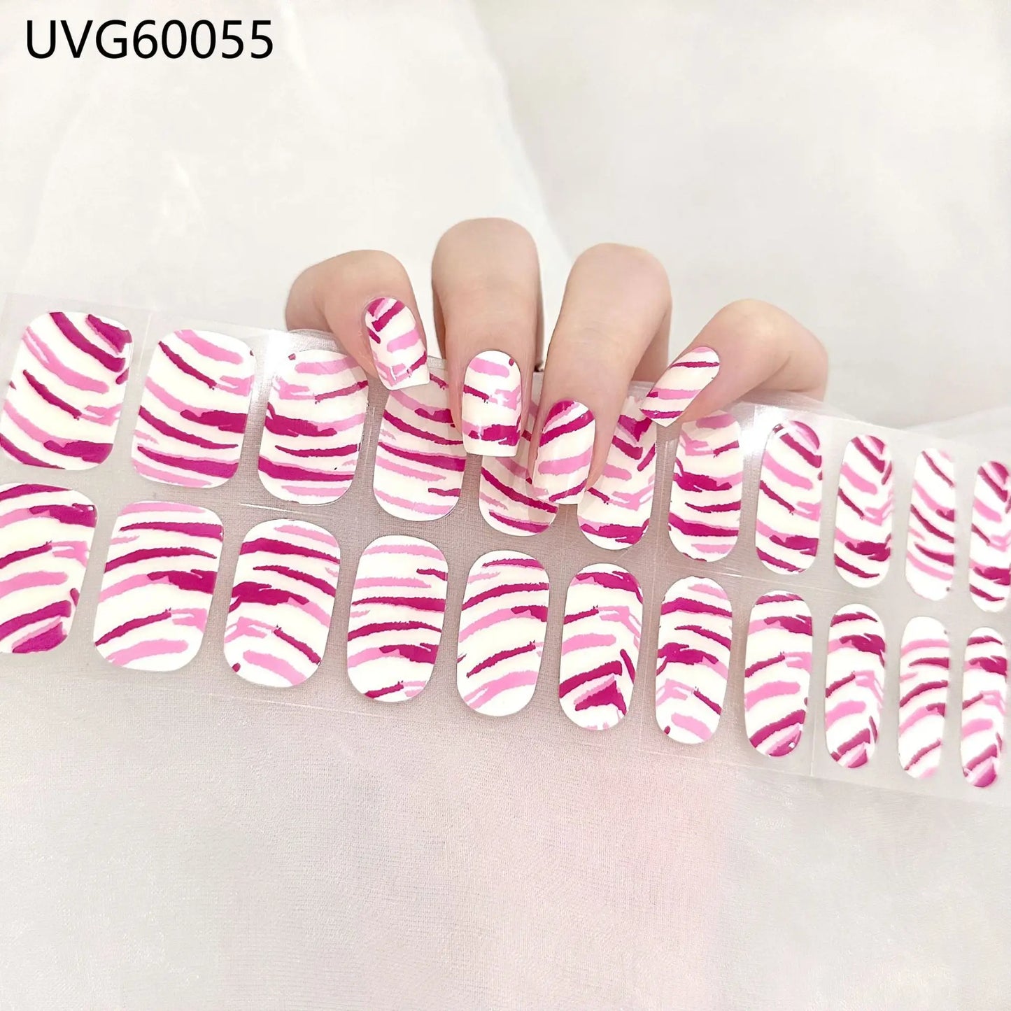 20/22Tips UV Semi cured Gel Nail Stickers Waterproof Long Lasting Full Gel Nail Wraps Press On Nail Decal DIY Manicure