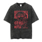 Men Oversized Printed Tshirts Bocchi Club Music Band Anime Bocchi The Rock Cotton Tops Creative Crew Neck Tees Washed TShirt