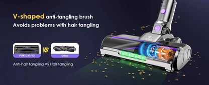 Vortisys V2 Cordless Vacuum Cleaner, 500W Brushless Motor, 36V/2200mAh Battery, Suitable for Floor, Carpet, Sofa, Mattress