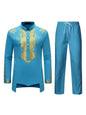 Muslim Robe Trousers The Traditional Dress of Arab Men 3D Pattern Printing Black White Yellow Navy Blue Long-Sleeved