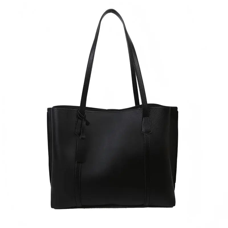 Women Korean Fashion Large Capacity Soft PU Leather Tote Bag 2025 New Casual Versatile Single Shoulder Handbag Daily Commute
