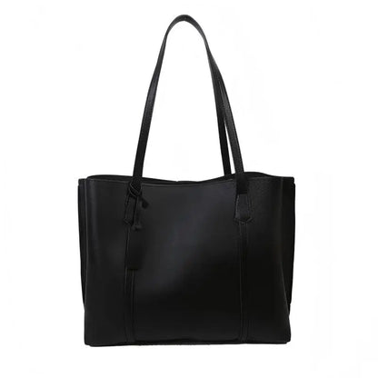 Women Korean Fashion Large Capacity Soft PU Leather Tote Bag 2025 New Casual Versatile Single Shoulder Handbag Daily Commute
