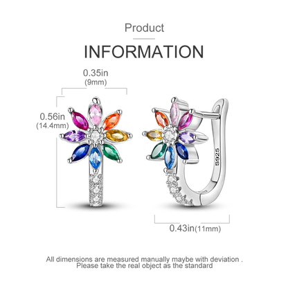 925 Sterling Silver Earrings Jewelry Hoop Flower Ear Studs Campanula Sparkling Pave Earring Wedding Gift For Women Anniversary