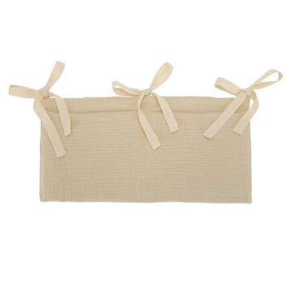 Baby Crib Storage Bag Cotton Double Pouch Newborn Bed Headboard Organizer for Kids Baby Bedding Diaper Toys Bag