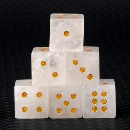 5pc 1.6cm Natural stone amethyst dice Agate tiger eye stone particle Guess the number of points wholesale