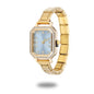 Fashion High Quality Men Women's Stainless Steel Square Round Shiny Zircon Watch Bracelet For Friend Birthday DIY Jewelry Gift