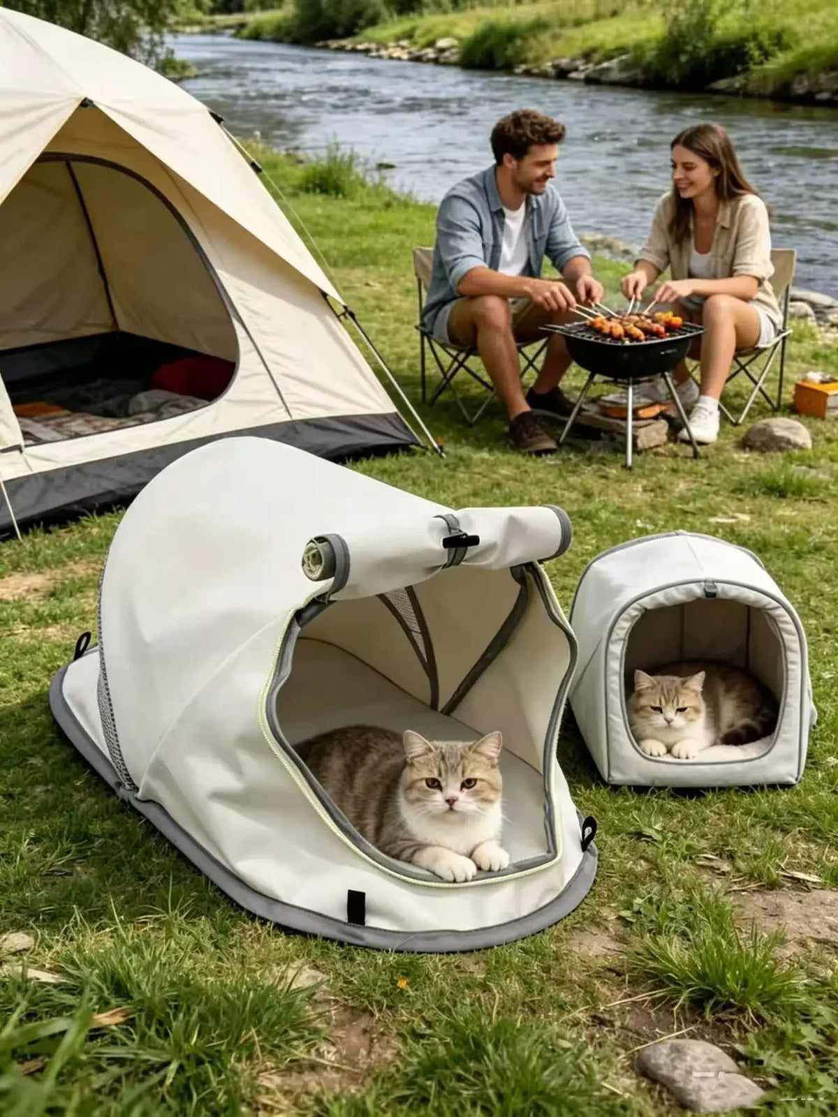 Pet Tent Portable Outdoor Camping Sun Protection Shelter for Puppy Kitten Small Animals Foldable Breathable Mesh House Travel