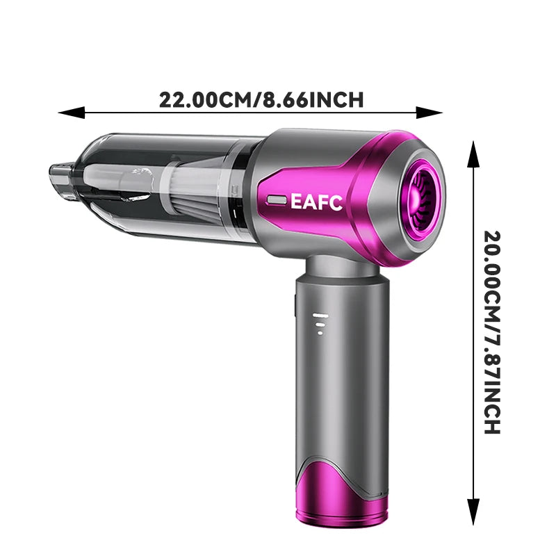EAFC Mini Car Vacuum Cleaner 20000Pa Cordless Powerful Portable 6000mah Car Vacuum Cleaner for Home Handheld Blower Car Cleaner