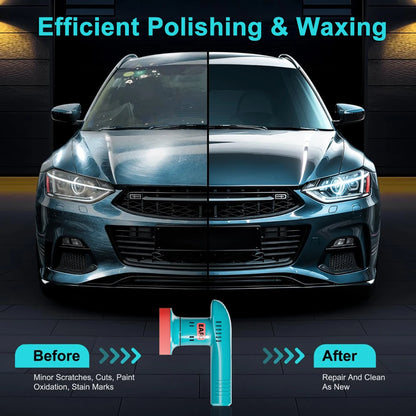 EAFC Car Polisher Handheld Wireless Polisher Car Polishing Waxing Sanding Machine Power Tool for Car Body Cleaning Waxing Repair