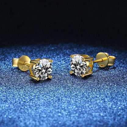 18K Plating Earrings S925 Sterling Silver D Color VVS1 Zircon Earring Stud for Women As Shinning As Diamond Wedding  Jewelry