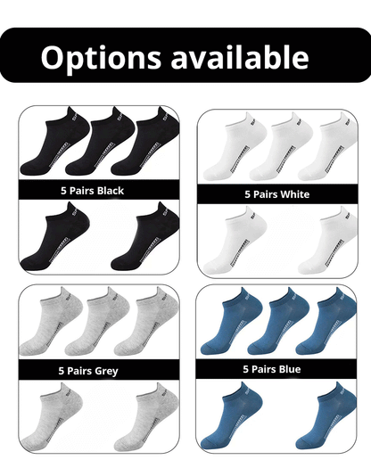 5 Pairs Of Mens Summer Thin Mesh Breathable Mens Polyester Sports Socks Sweat Absorbing Short Socks