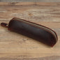 Vintage Leather Pencil Bag Simple Stationery Hoder Pen Case Storage Bag Zipper Pencil Pouch Glasses Box School Supplies