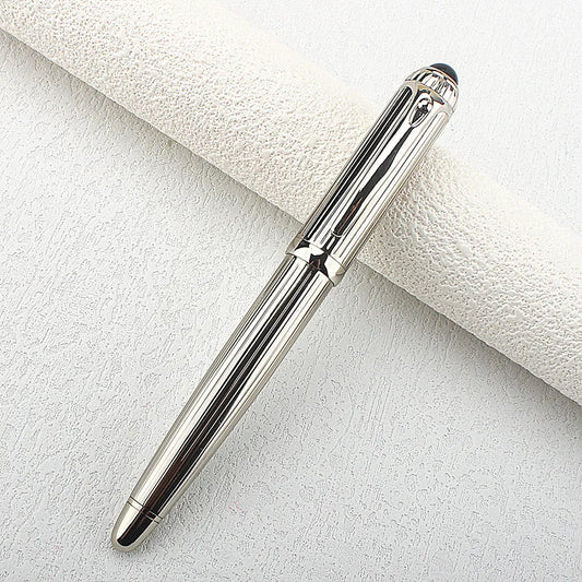 Luxury Big Barrel Rollerball Pen with Silver Clip Smooth Writing for Business Gift (Blue Ink) PK Jinhao 159