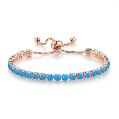 Adjustable Colorful Birthstone Tennis Bracelets for Women 4MM Crystal Bangle Female Hand Chain Trend Jewelry Accessories H133