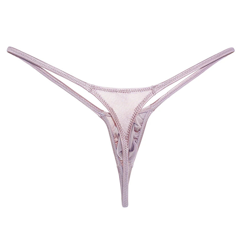 YAULAANG Sexy men's gloss gay underwear oily G-Strings thong Shiny low-waisted High Elasticity mens lingerie