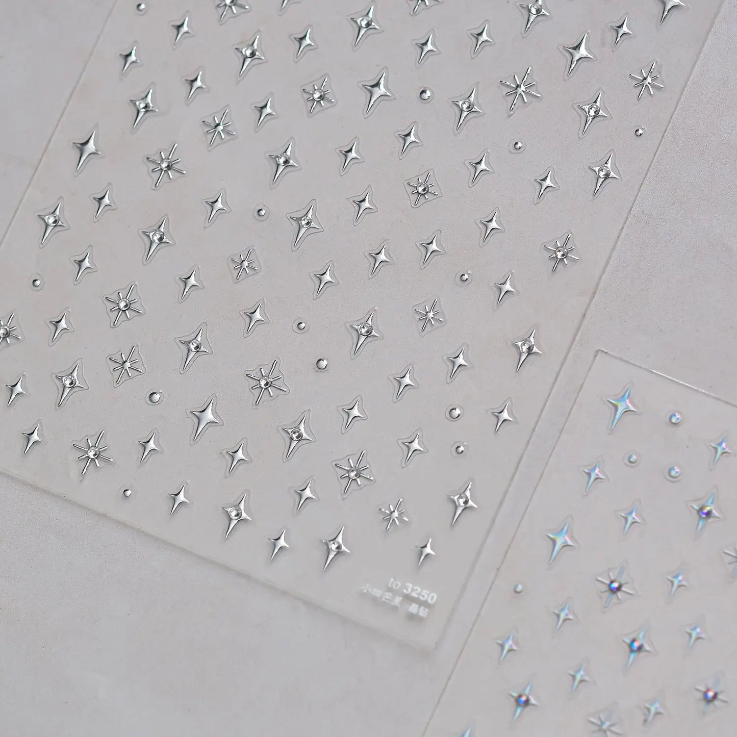 Simple Laser Bronzing Gold Silver Mini Star Rhinestone INS 5D Relief Self Adhesive Nail Art Decoration Sticker 3D Manicure Decal