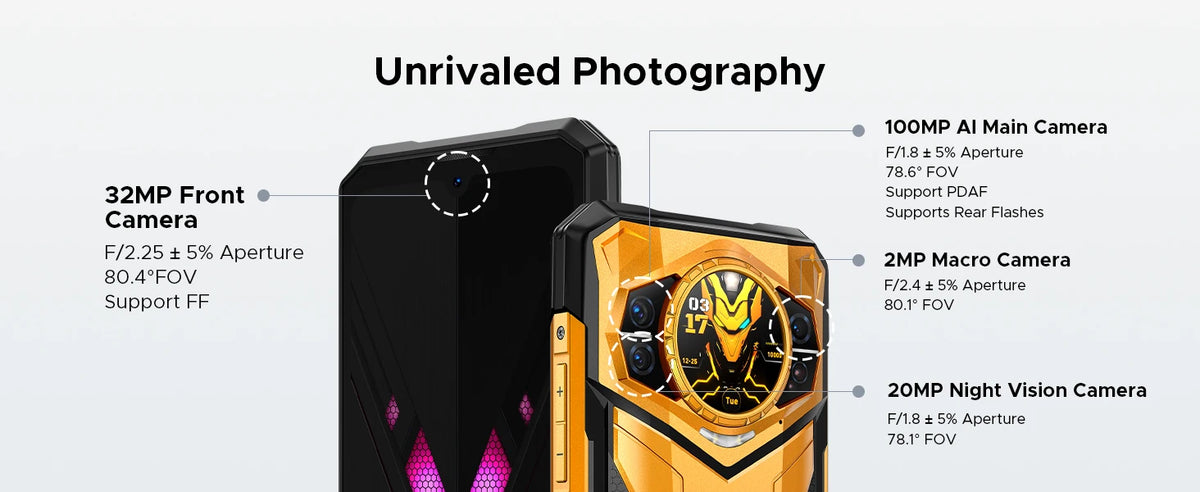 DOOGEE S200 Ultra 5G Rugged Phone 48GB+1TB 6.72'' 120Hz Display 11000mAh Battery 66W NFC Dimensity 7400 Android 15 Smartphone