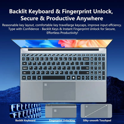 15.6 Inch 4K HD Gaming Laptop Intel Core i9-9900 Windows 11 16GB RAM 1TB SSD Ultra Thin Portable Business Notebook Computer