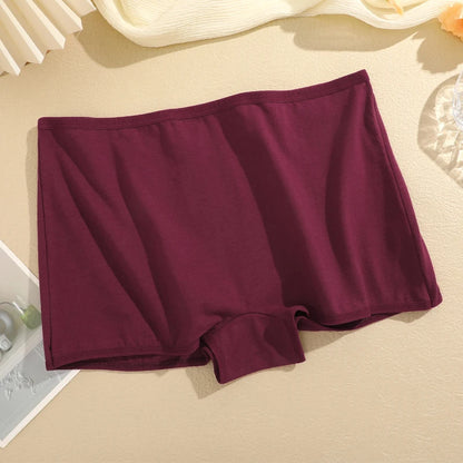 FINETOO 3PCS Women's Cotton Boyshort Panties Breathable Low Waist Solid Colors Underwear Female Casual Sports Boxers Underpants