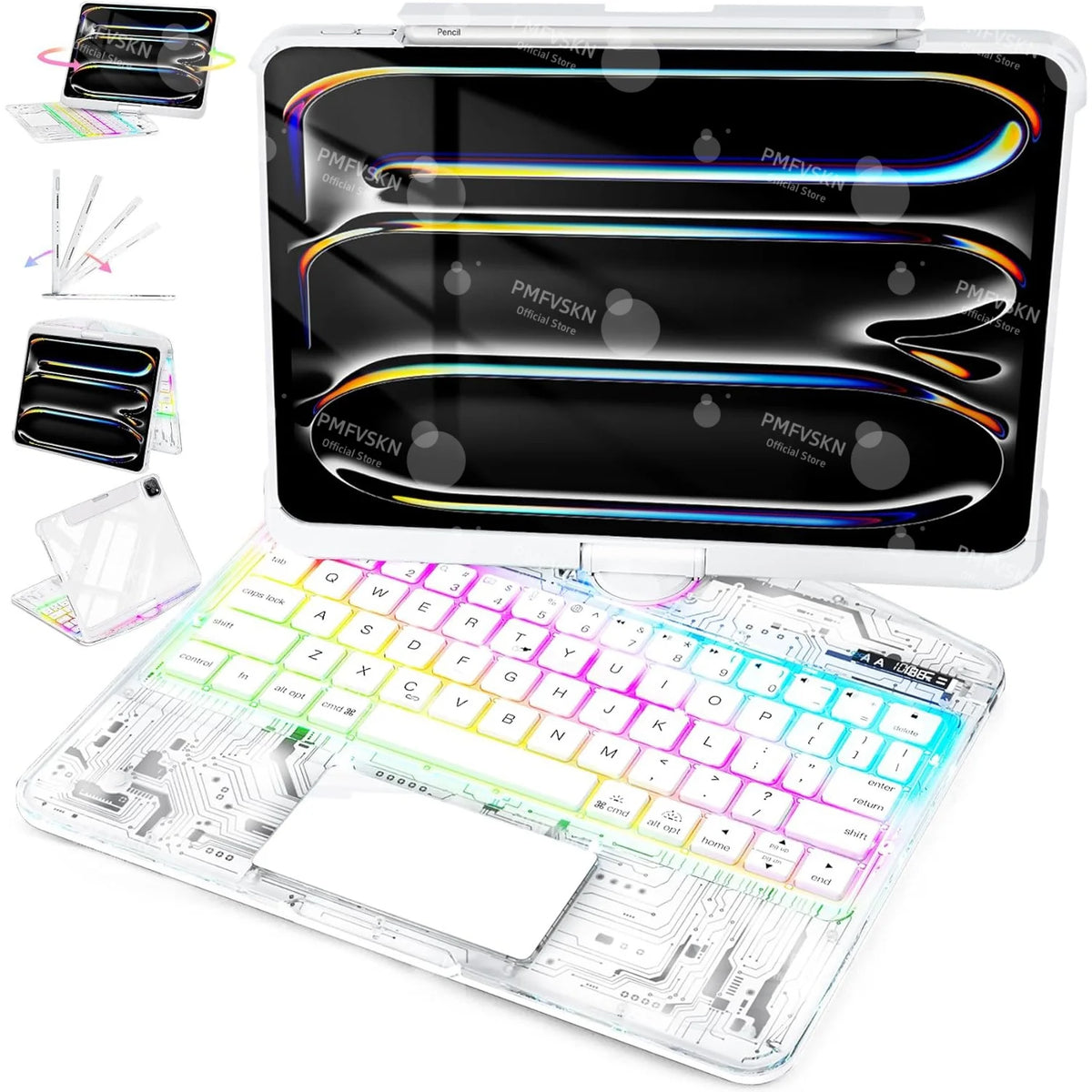 360° Rotate Magic Keyboard For iPad Pro 11 2024 2022 Air 4 5 6 7 For iPad 12.9 13 10th Generation 11th A16 2025 6th 5th 4th Gen