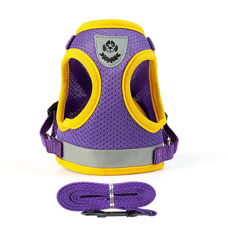 Dog Harness Vest Set for Small Medium Dog Harness Leash Puppy Cat Vest Harness Puppy Pet Kitten Leads Reflective Cats Collar