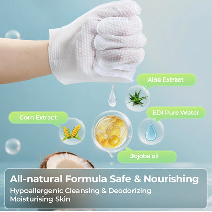 Pet Cleaning Disposable Gloves for Cats And Dogs No-Wash Bathing Hand Sanitizer Pack of 6 for Pet Care