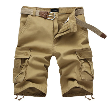 2026 Summer Men Shorts Fashion Plaid Beach Shorts Mens Casual Shorts Military Short Pants Male Bermuda Cargo Overalls No belt